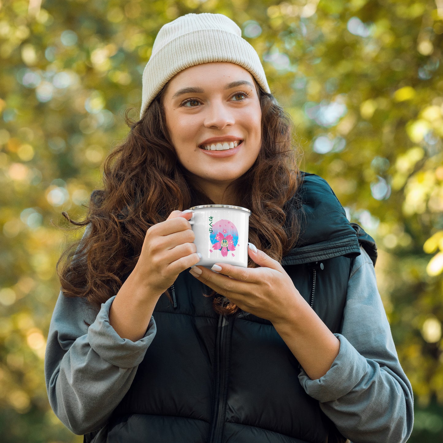 Sakura Enamel Mug