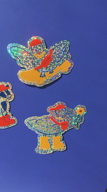 Hype Chicken Glitter Sticker