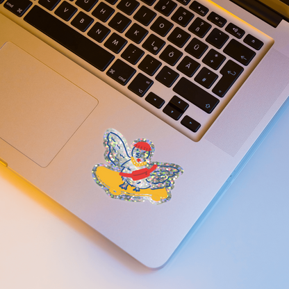 Hype Chicken Glitter Sticker